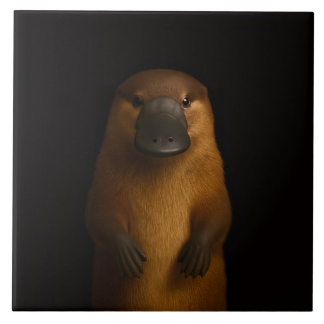 Azulejo Black 4 Luxe Tile with Elegant Platypus (Frente)