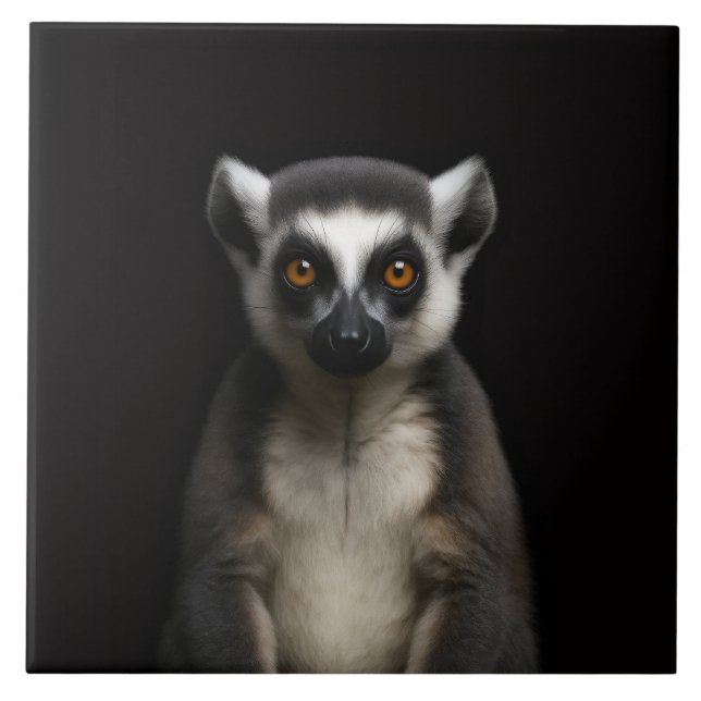 Azulejo Black 4 Luxe Tile with Gentle Lemur (Frente)