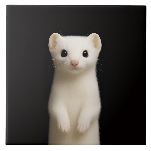 Azulejo Black 4 Luxe Tile with Stylish Ermine (Frente)