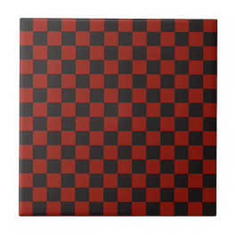 Azulejo Black and Deep red checkerboard pattern