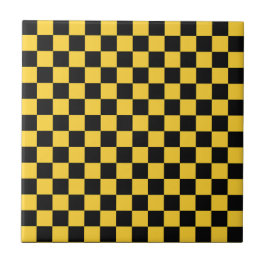 Azulejo Black and gold checkerboard pattern
