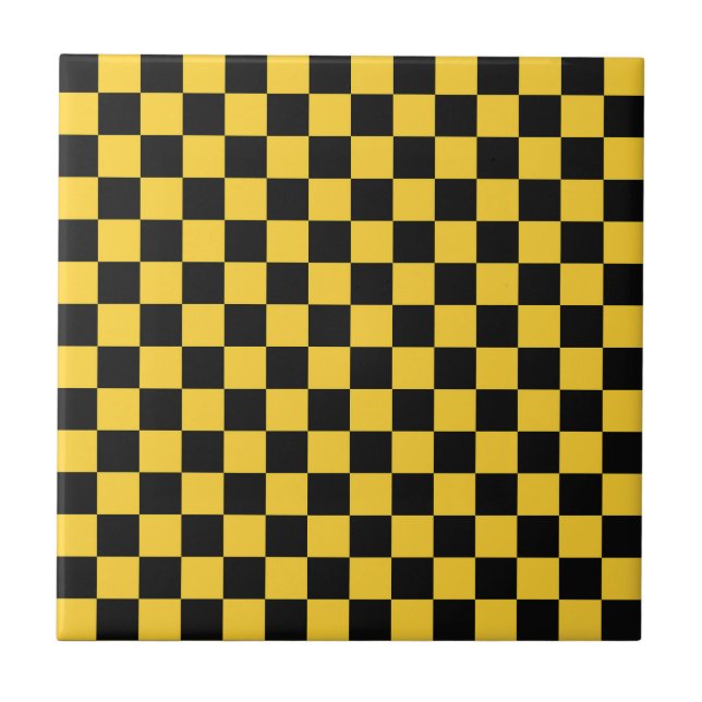 Azulejo Black and gold checkerboard pattern (Frente)