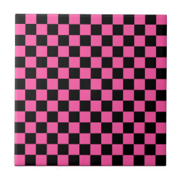 Azulejo Black and pink checkerboard pattern