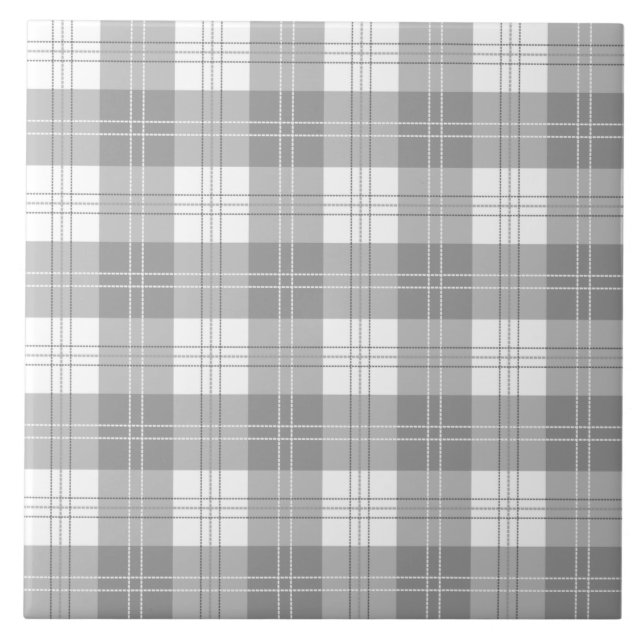 Azulejo Black and White Buffalo Plaid (Frente)