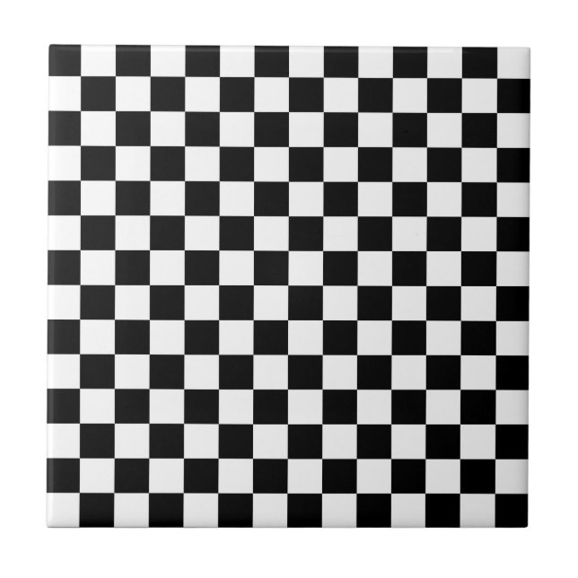 Azulejo Black and white checkerboard pattern  (Frente)