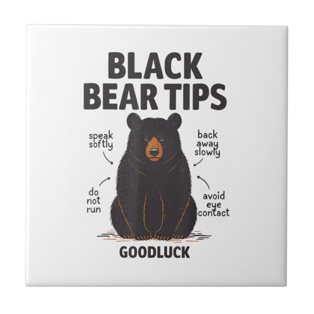 Azulejo Black Bear Tips buena suerte  (Frente)