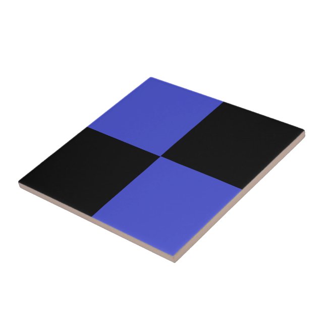 Azulejo Black Blue Check Keramic Tile (Lado)