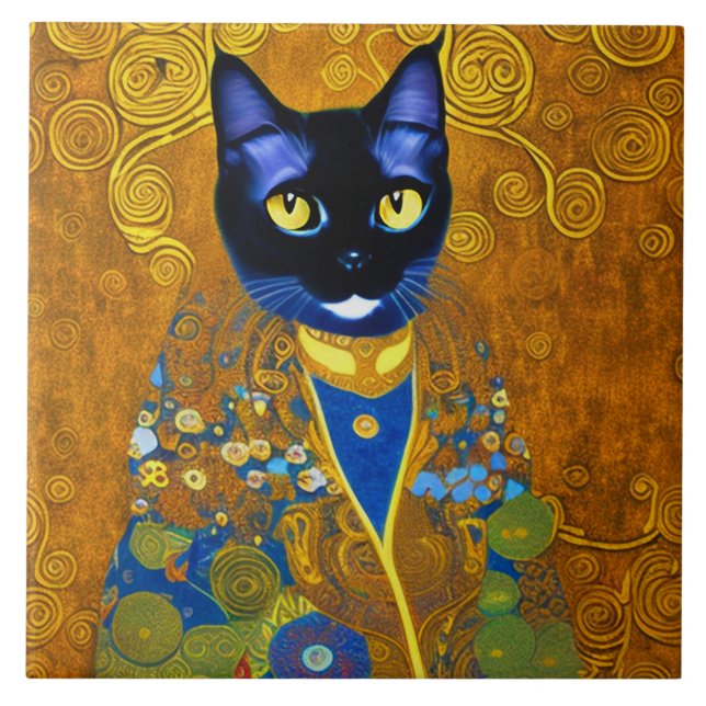 Azulejo Black Cat in a Burnoose (Frente)