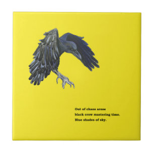 Azulejo Black Crow & Haiku