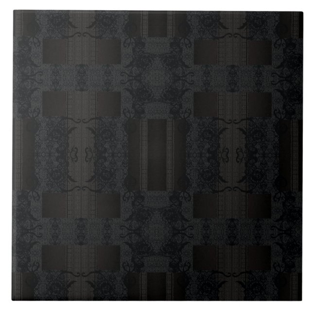 Azulejo Black Geometric Pattern – Modern Minimalist Design (Frente)