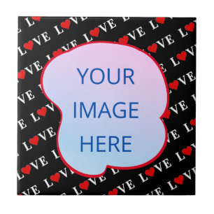 Azulejo Black LOVE Trendy Black and White