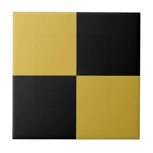 Azulejo Black & Metallic Gold Square Box Stylish Pattern (Frente)