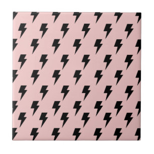 Azulejo Black Pink Lightning Y2K Indie Elegante Decoración