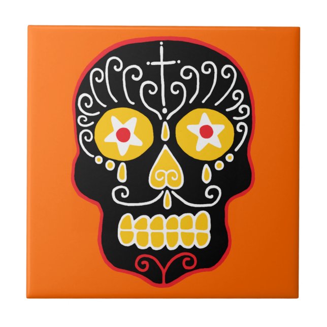 Azulejo Black Sugar Skull (Frente)