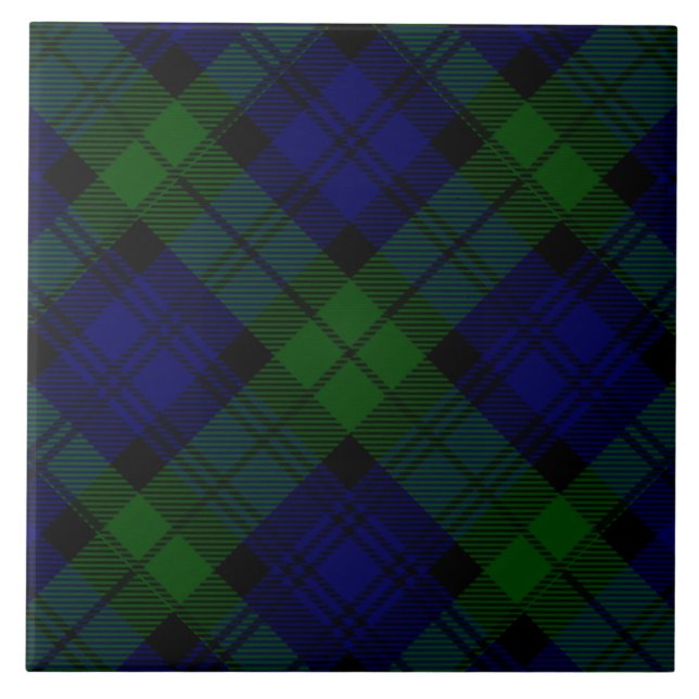 Azulejo Black Watch Tartan Blue Green Plage (Frente)
