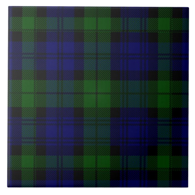 Azulejo Black Watch Tartan Blue Green Plage (Frente)