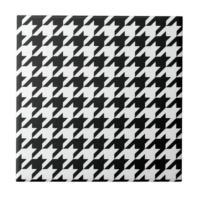 Azulejo Black White Classic Houndstap Check (Frente)
