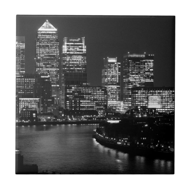 Azulejo Black White London City Night Travel Reino Unido (Frente)