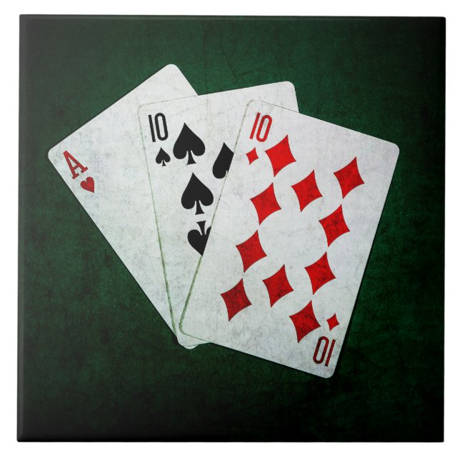 Azulejo Blackjack 21 punto - As, Diez, Diez (Frente)