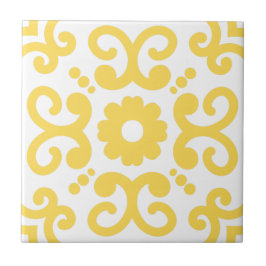 Azulejo Blanco amarillo cálido del Mediterráneo portugués