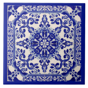 Azulejo Blanco Azul Mediterráneo