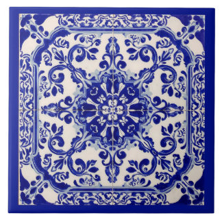 Azulejo Blanco Azul Mediterráneo
