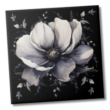 Blanco Floral Negro Elegante