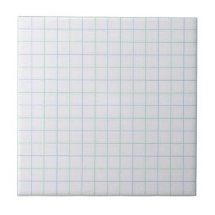 Azulejo Blanco Fresco con Cuadros Morados y Verde Menta