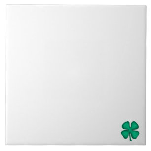 Azulejo blanco pequeño grande trébol irlandés de 4