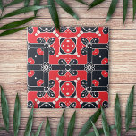 Azulejo Blanco Rojo Elegante Elegante Clásico Etnia Popula<br><div class="desc">Bonita cerámica decorativa en tonos rojos,  negros y blancos.</div>