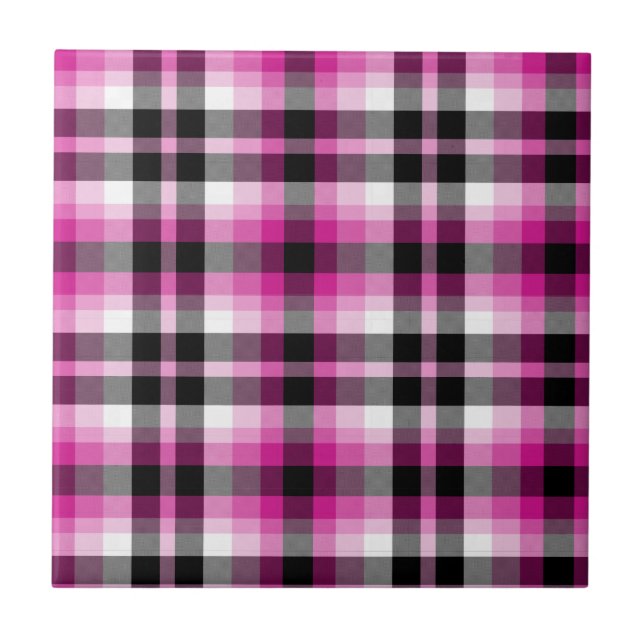 Azulejo Blanco rosa y negro (Frente)