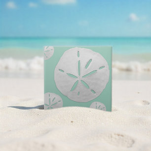 Azulejo Blanco Turquesa Tropical Playa Dólar de Arena Cost