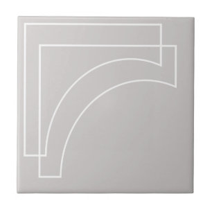 Azulejo Blanco y Gris Geométrico Moderno Elegante
