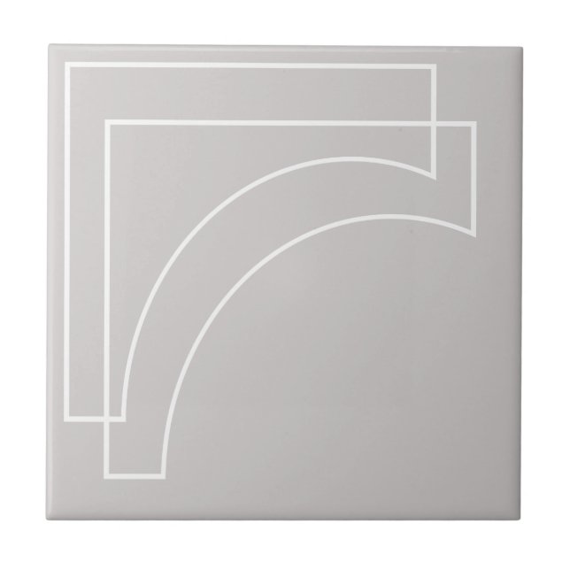 Azulejo Blanco y Gris Geométrico Moderno Elegante (Frente)
