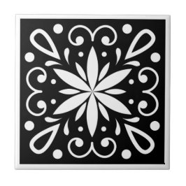 Azulejo Blanco y negro marroquí