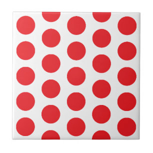 AZULEJO BLANCO Y ROJO CALIENTE DE LUNAR ELEGANTE SENCILLO 