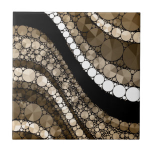 Azulejo Bling abstracto loco Brown y crema