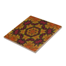 Azulejo Bloom fractal en hues otoñales