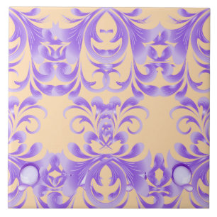 Azulejo Bloom oceánico: Armonía de onda morada / Arte eleg