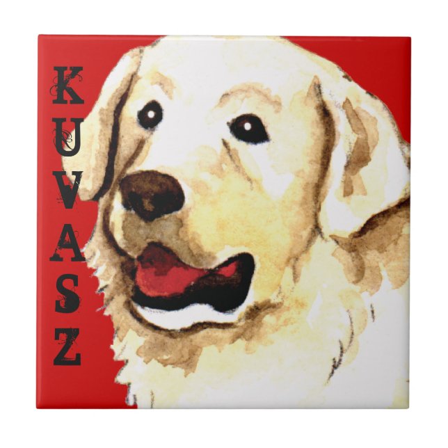 Azulejo Bloque de color Kuvasz (Frente)