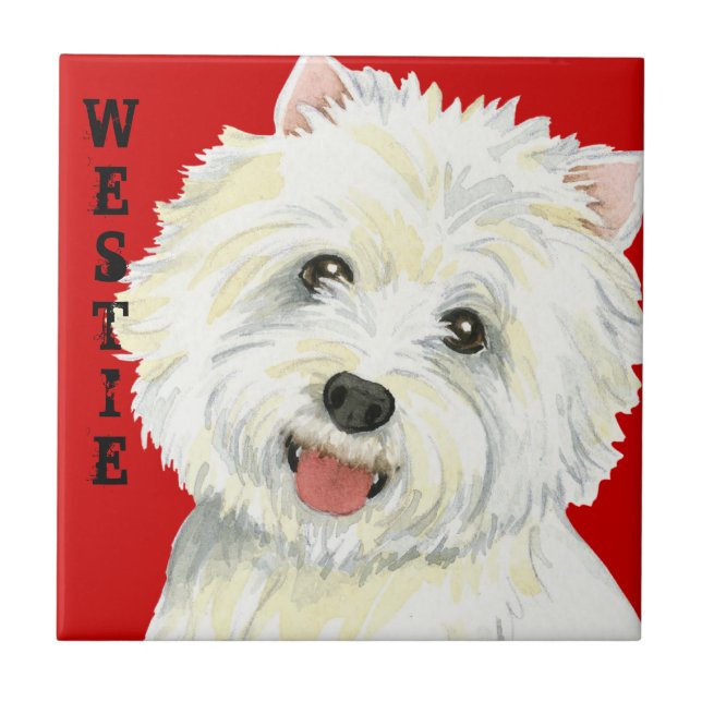 Azulejo Bloque del color de Westie (Frente)