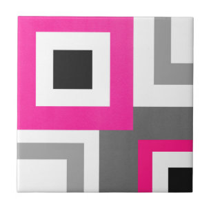 Azulejo Bloque geométrico blanco blanco gris rosado calien