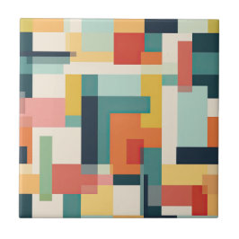 Azulejo Bloques de color retro a mediados del siglo