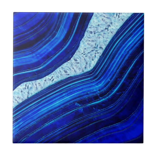 Azulejo Blue Agate Marble Digital Art (Frente)