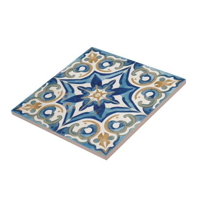 Azulejo blue and beige mosaic vintage bulk (Lado)