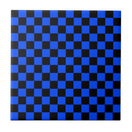 Azulejo Blue and black checkerboard pattern