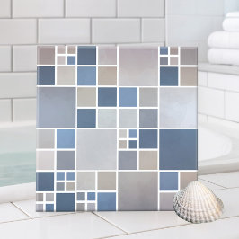 Azulejo Blue Beach Mosaic Pattern Kitchen Baño Tile