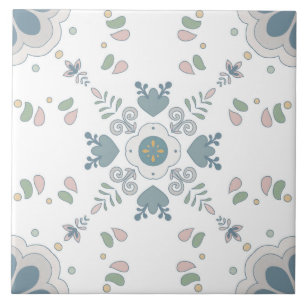 Azulejo Blue Bloom Mandala Tile