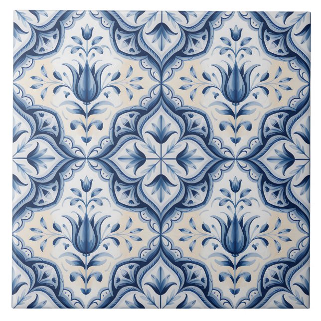 Azulejo Blue Dutch Delft Pattern  (Frente)