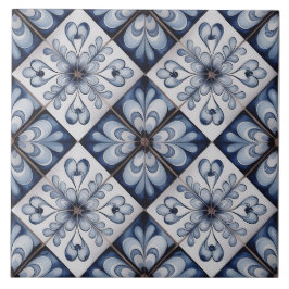 Azulejo Blue Dutch Delft Pattern 